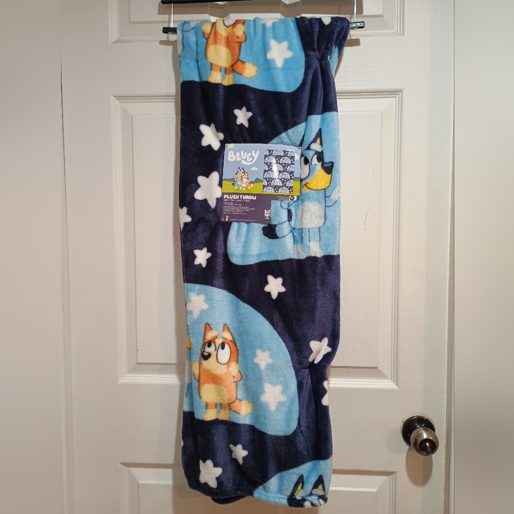 NEW Nickelodeon Bluey & Bingo Plush Throw - Blue and Orange 50X60
